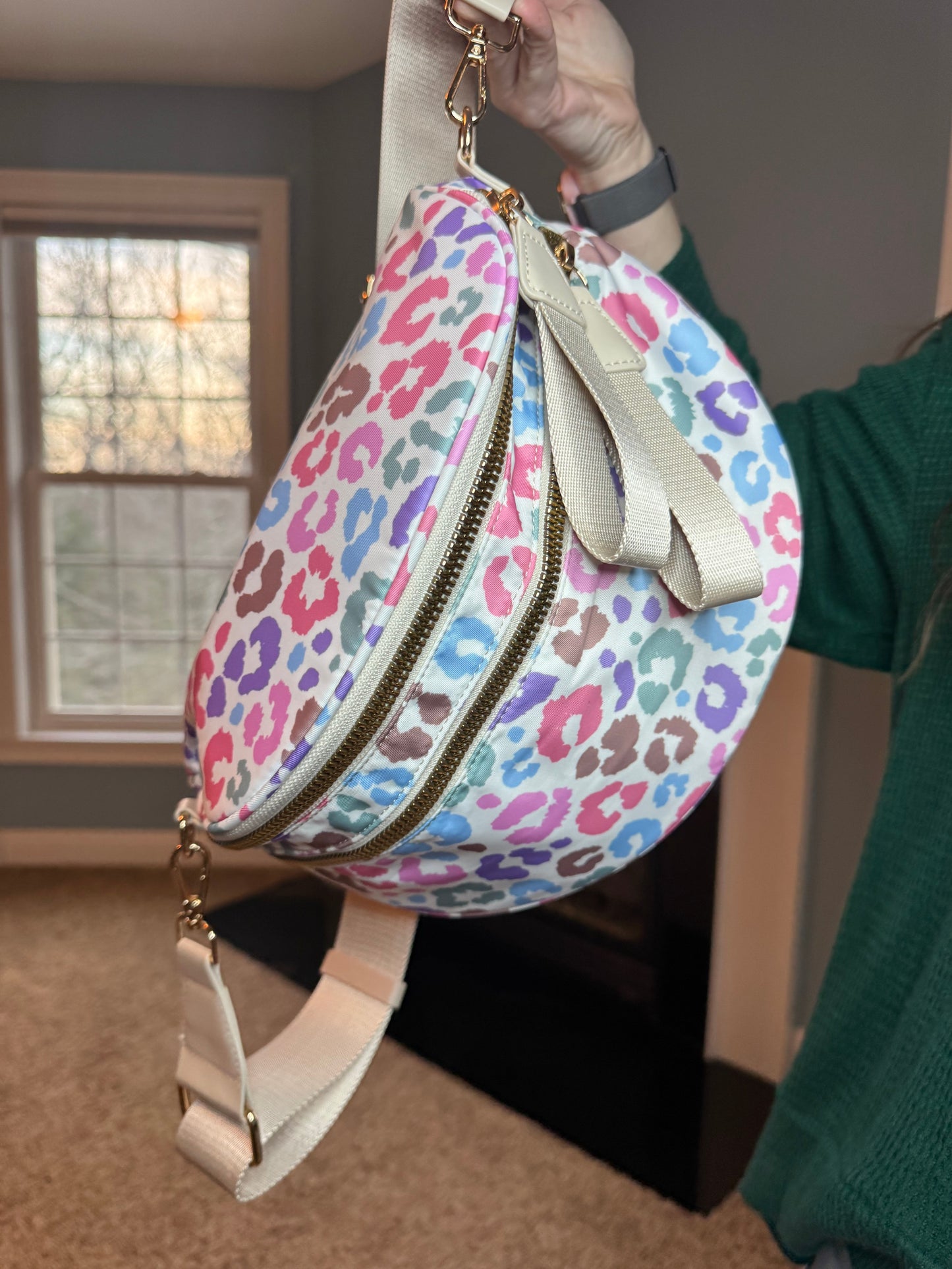 The Roni Nylon Crossbody - Animal Print Multicolor