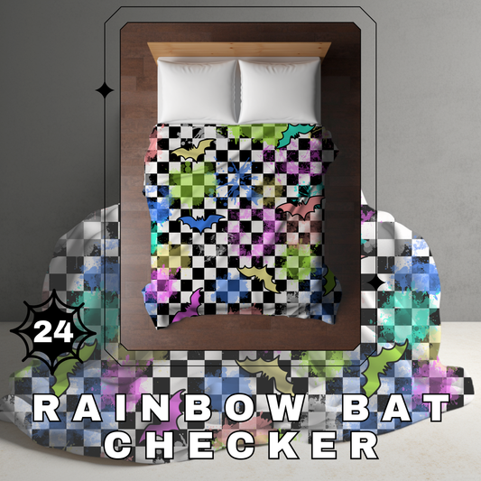 Blanket Halloween #24 - Rainbow Bat Checker - PREORDER ends 7/25