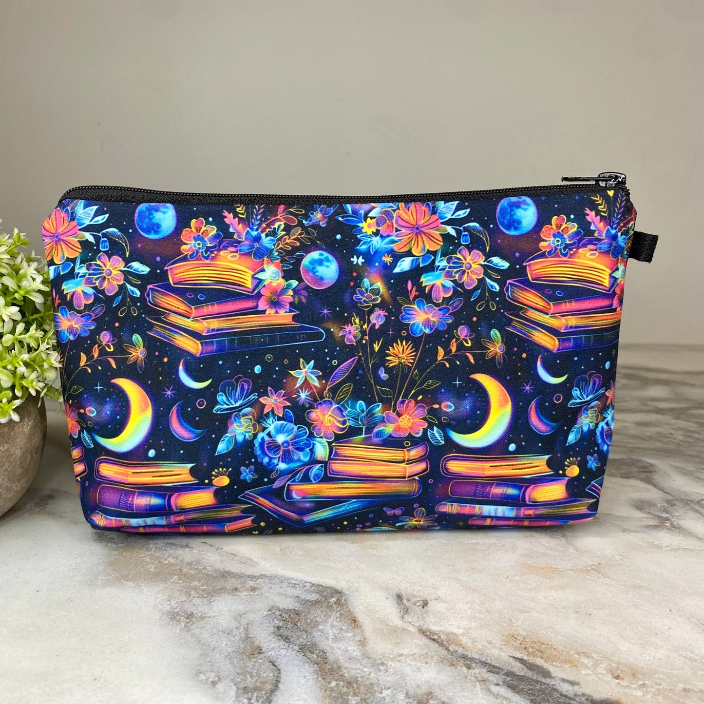 Pouch - Books Neon Galaxy Moon