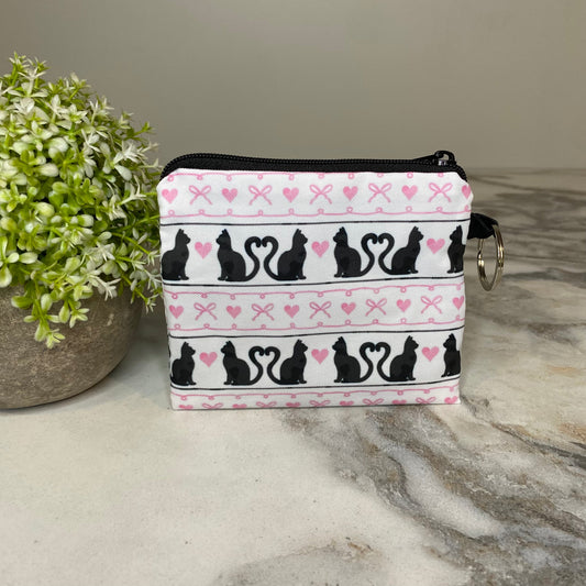 Mini Pouch - Cat Heart Bow