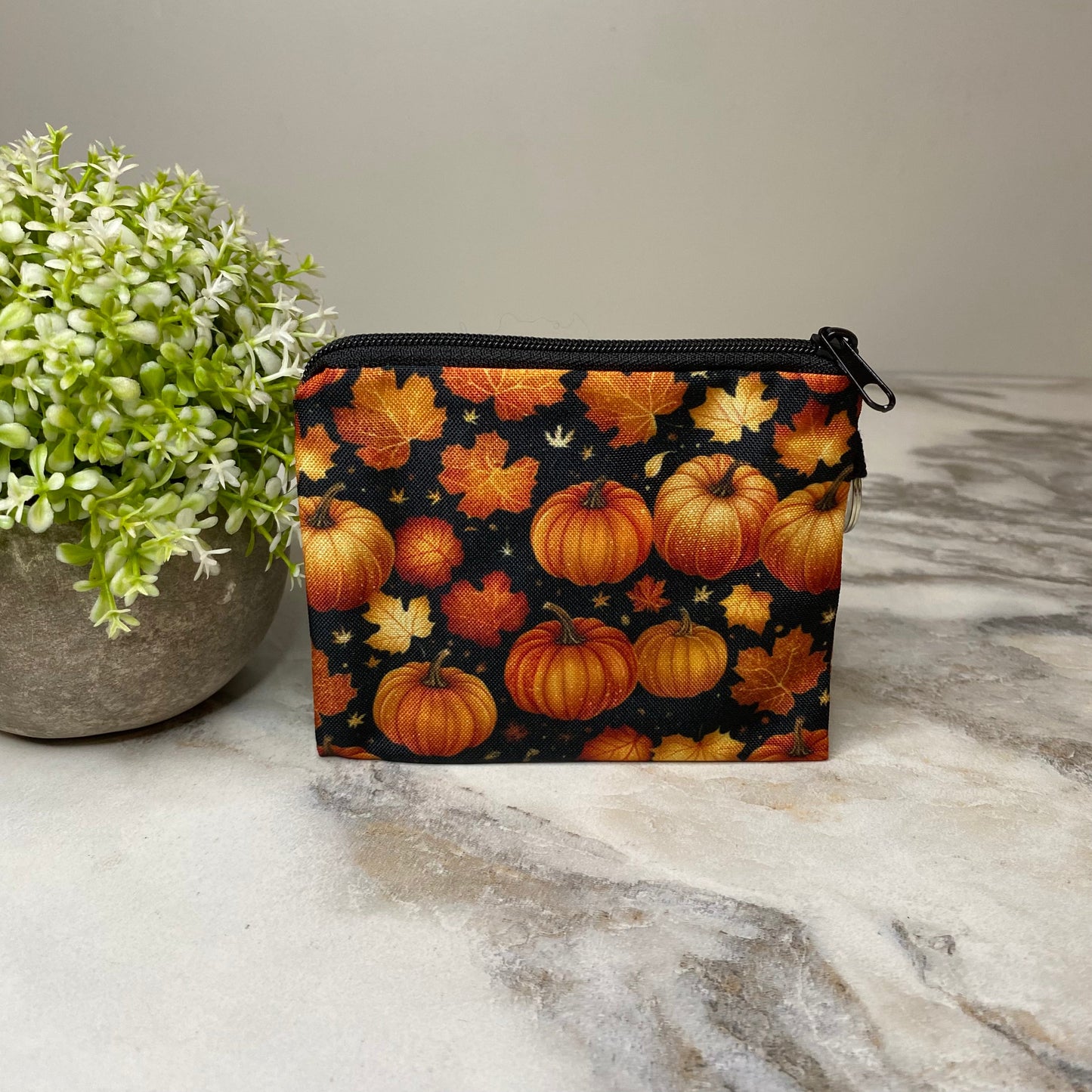 Mini Pouch - Halloween Fall - Pumpkins & Leaves