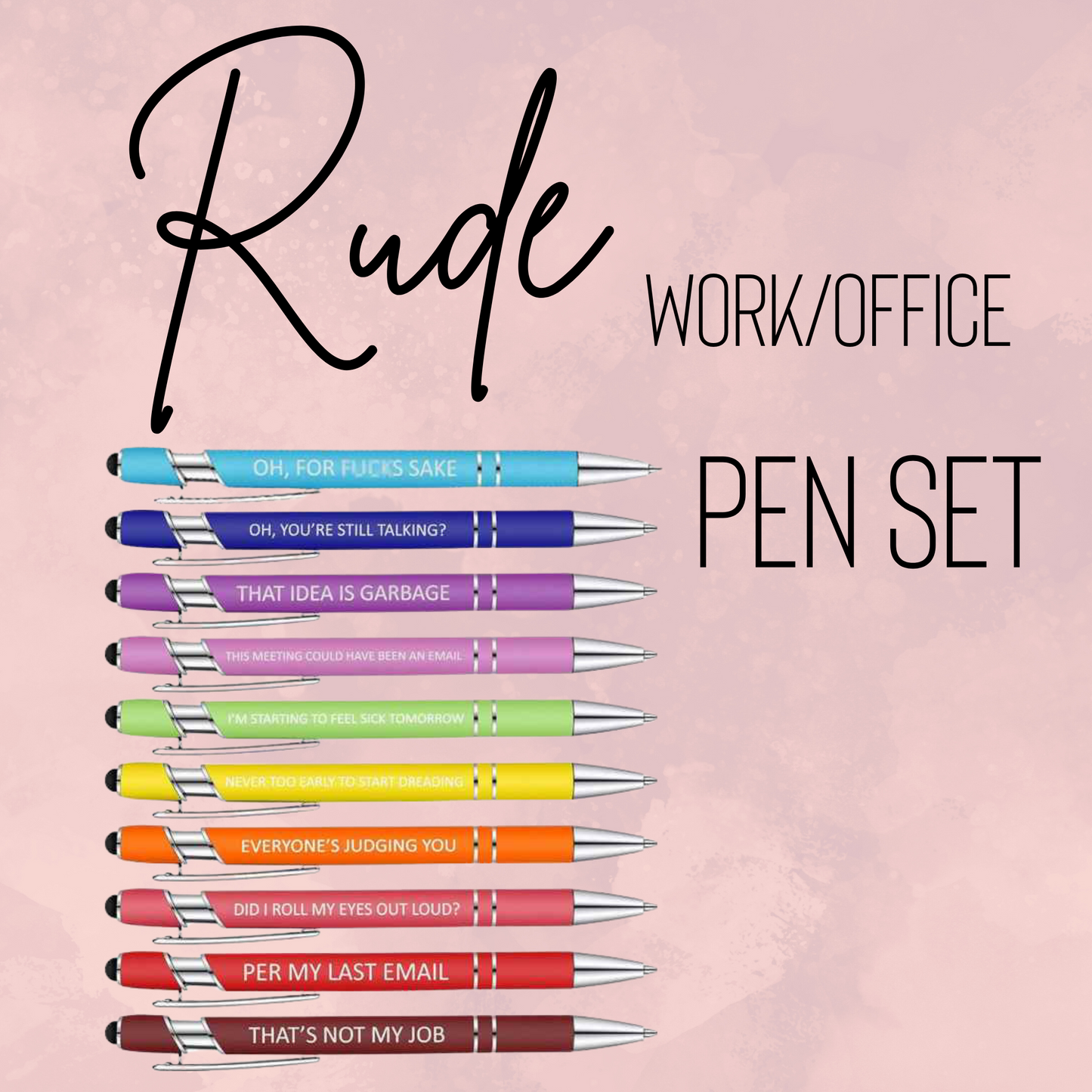 Pen Set - Rude, Snarky Work/Office