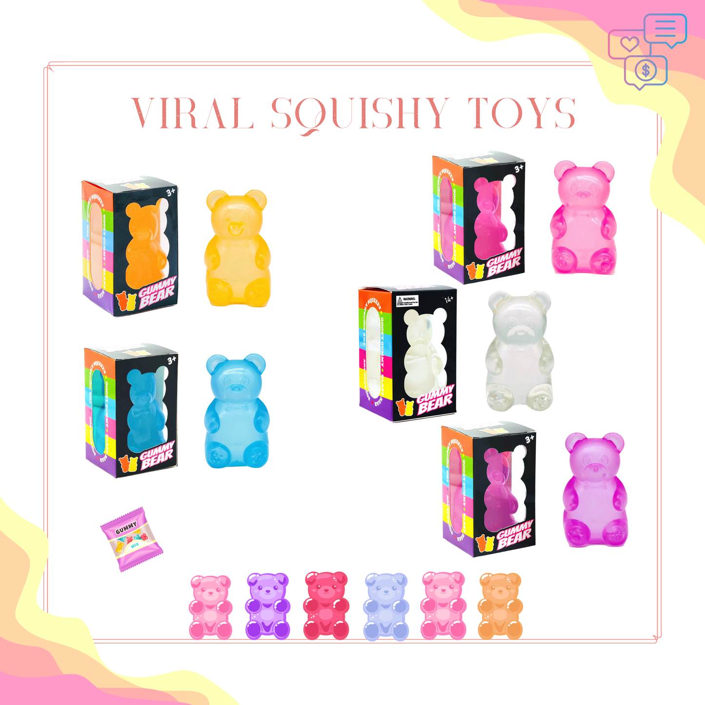 Squishy Toy - Gummy Bear - PREORDER 3/11-3/14