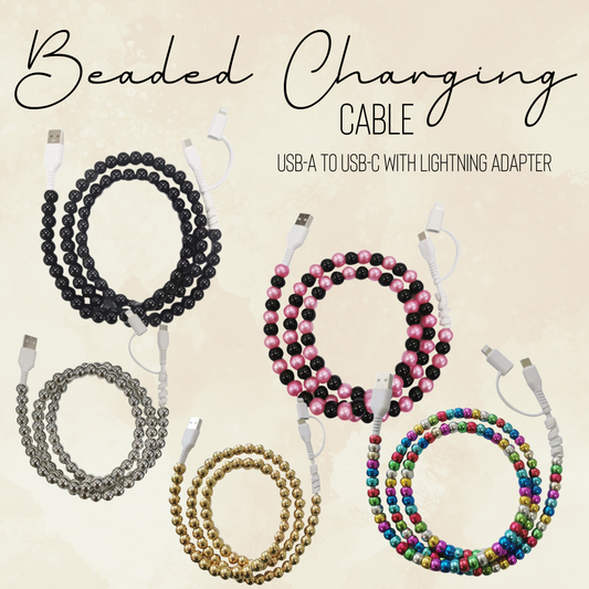 Charging Cord - Beaded #3 - PREORDER 3/14-3/17