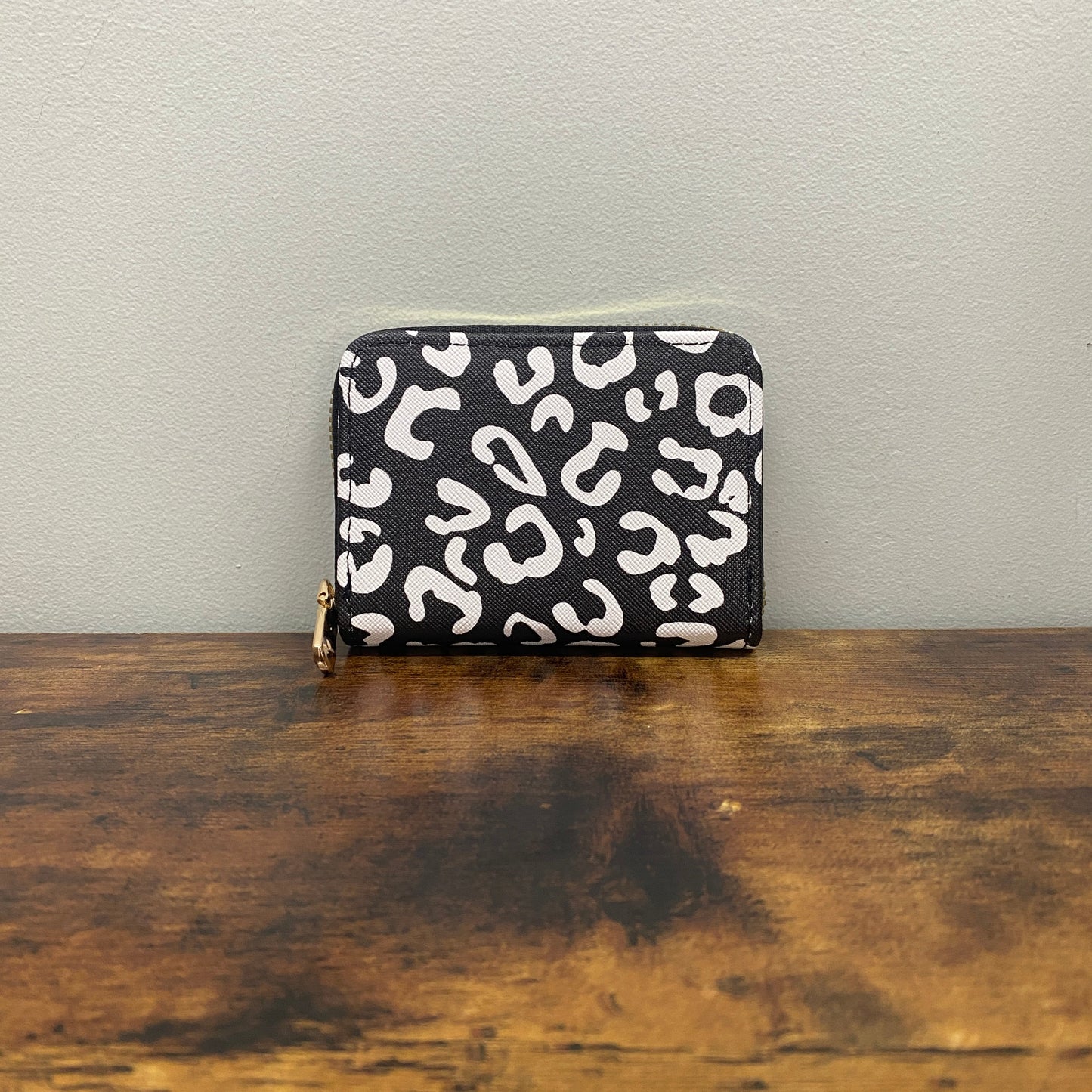 Wallet - Accordion Card - Black & White Animal Print